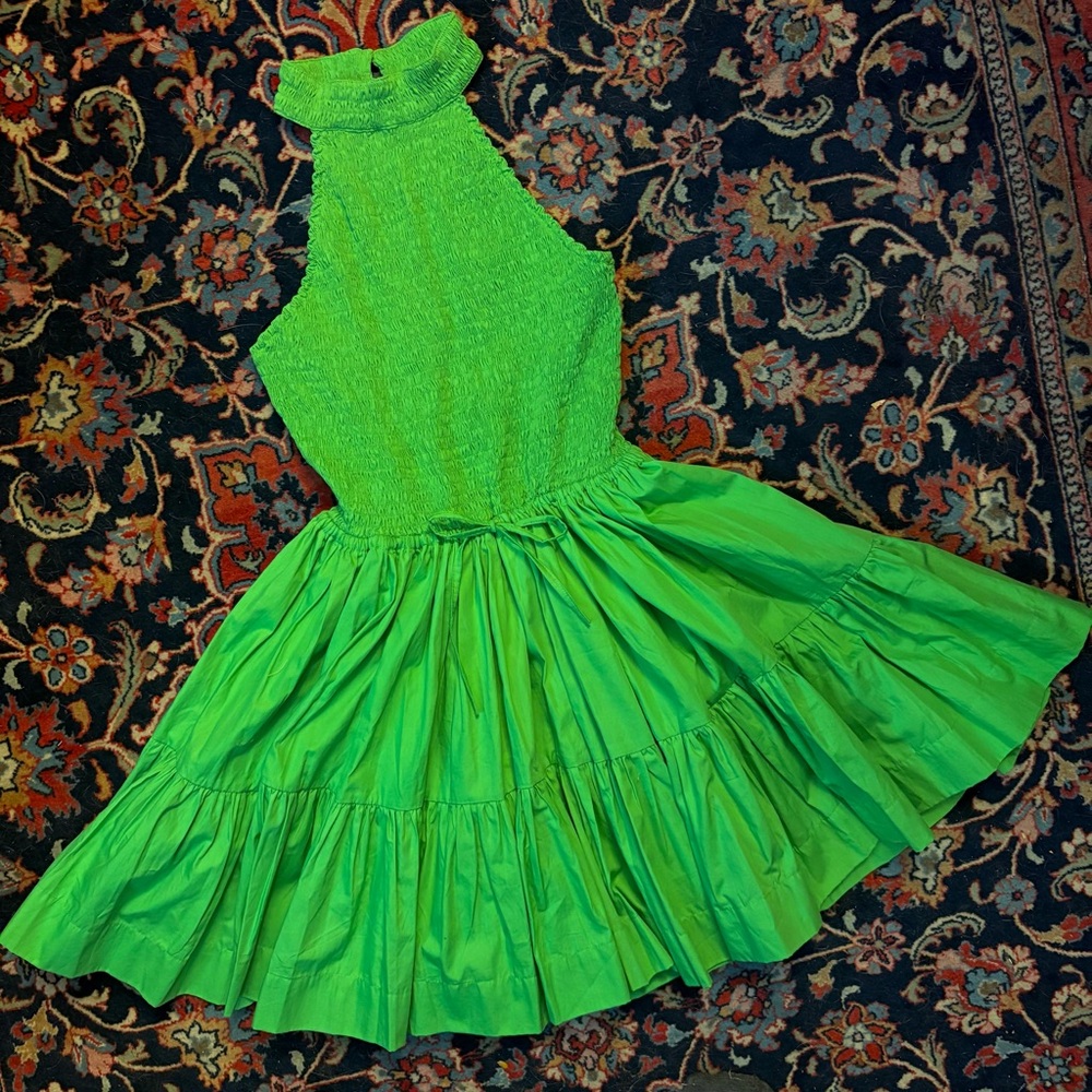 Funky Lime Green Flowy Mini Dress